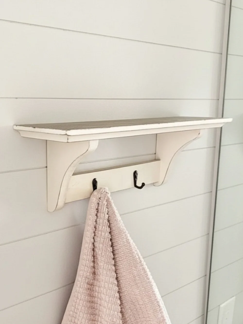 White Wall Shelf With Hooks